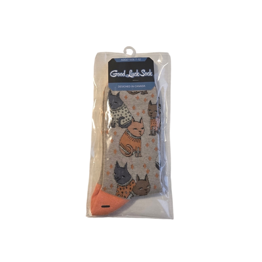 2 for $10 Good Luck Sock Cat Pattern Socks